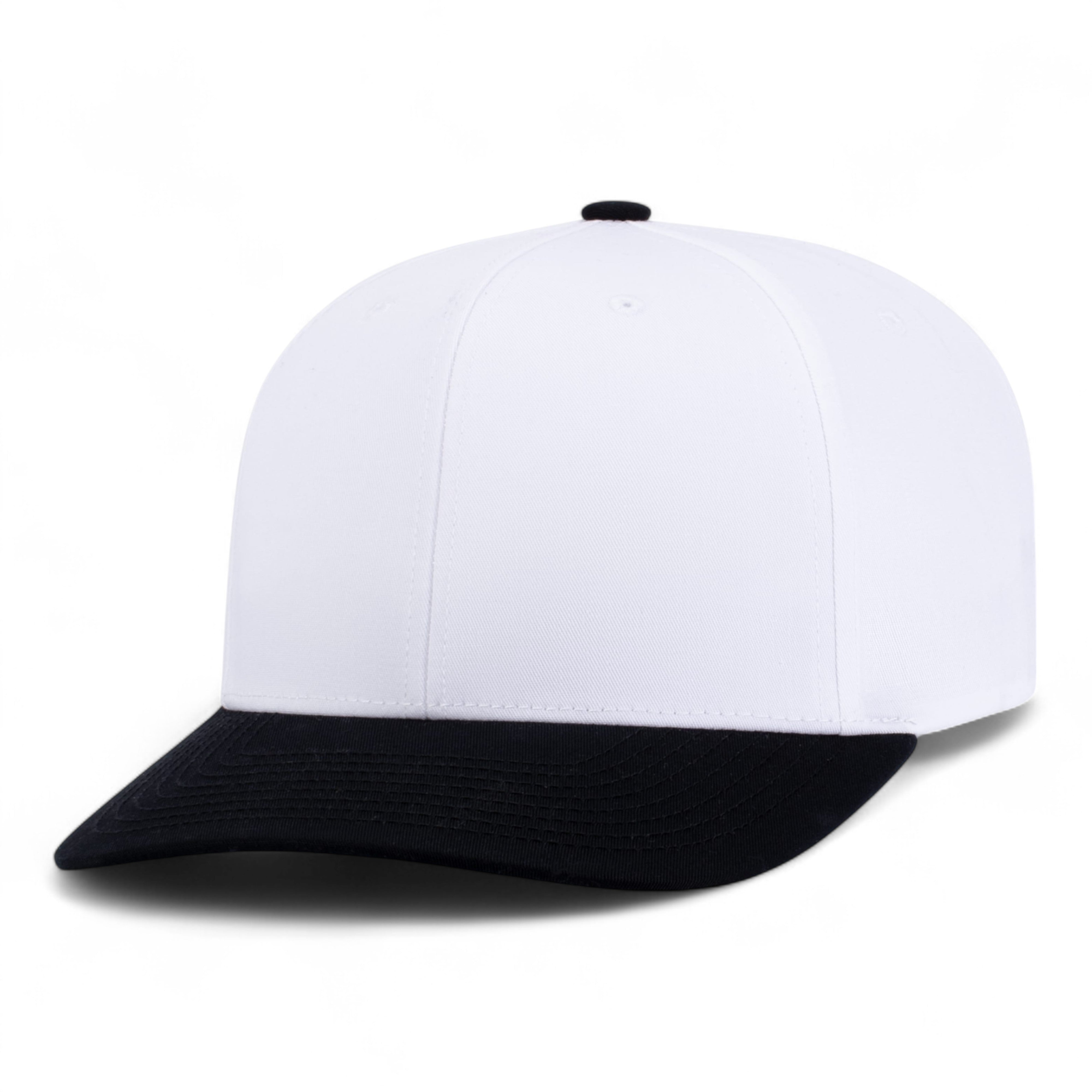 POLY/COTTON SNAPBACK CAP - YTH - WHITE/BLACK