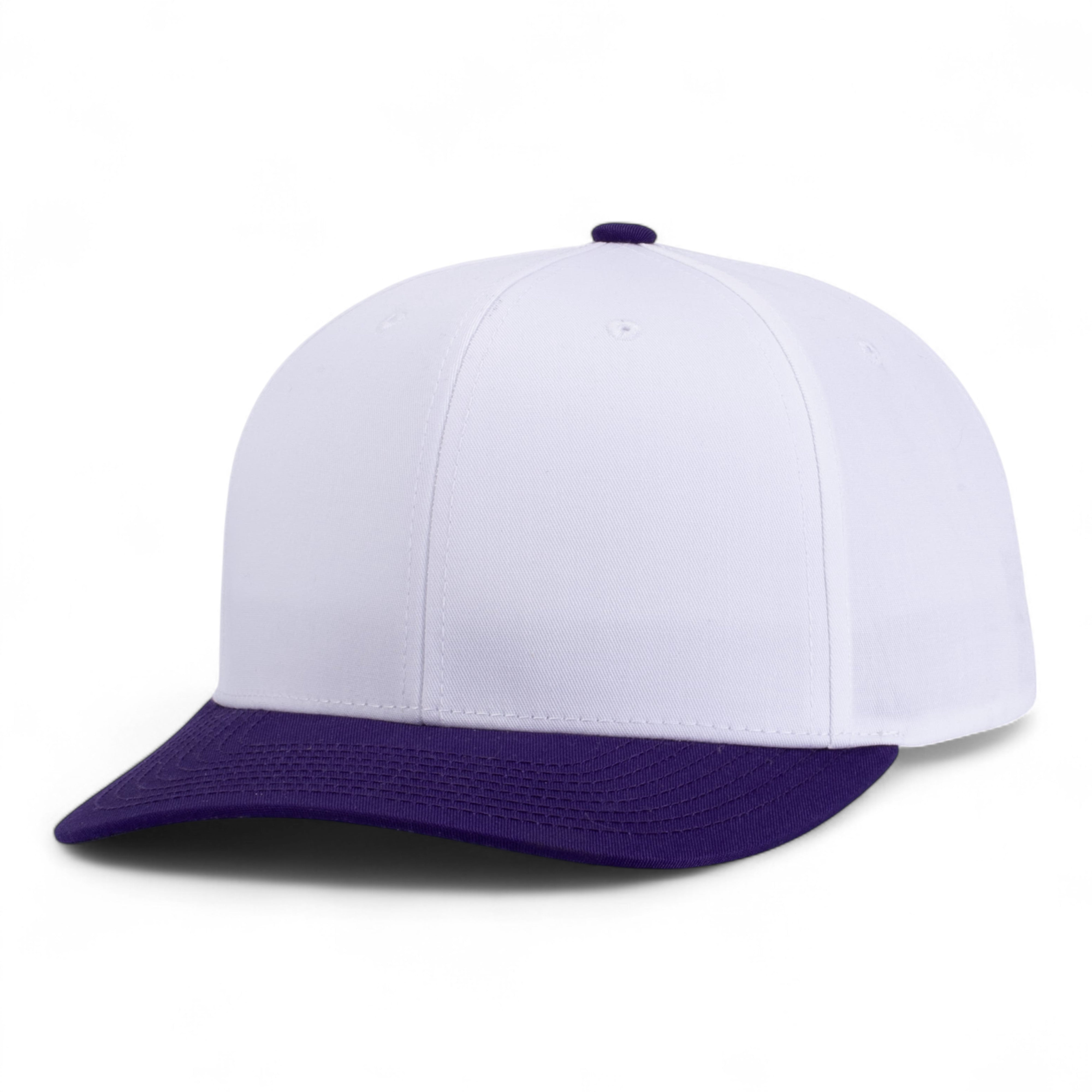 POLY/COTTON SNAPBACK CAP - YTH - WHITE/PURPLE