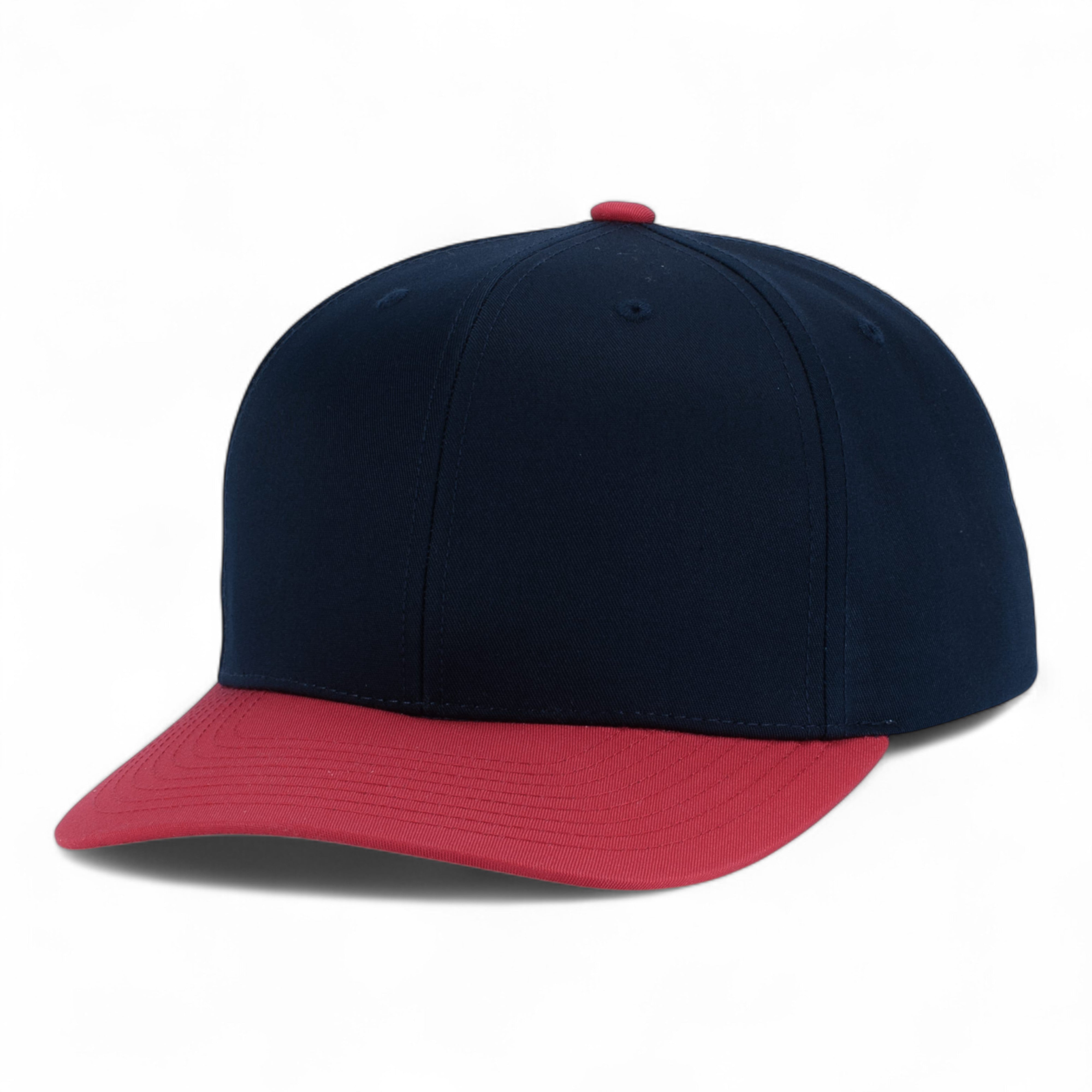POLY/COTTON SNAPBACK CAP - YTH - NAVY/RED