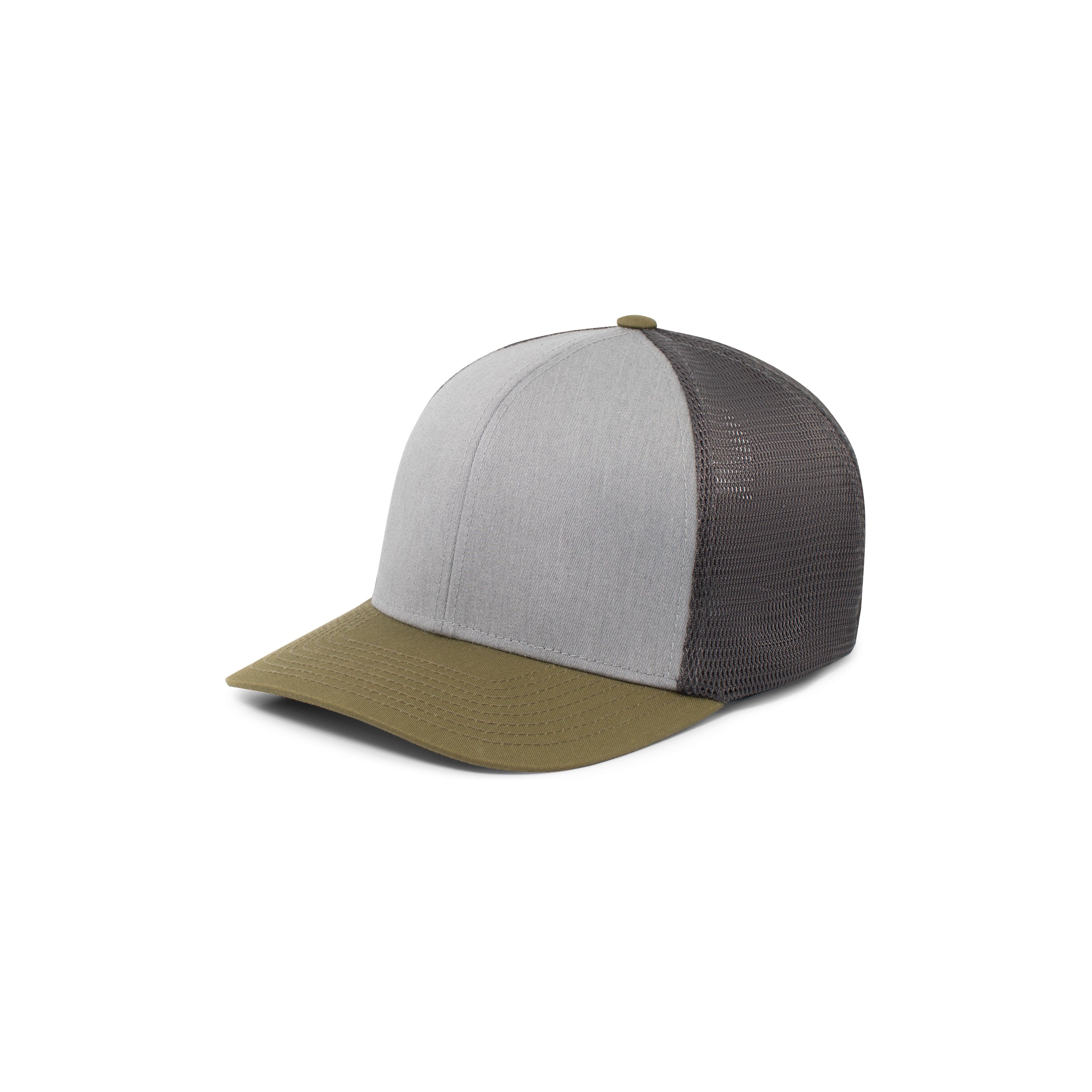 Fusion Trucker Cap - L/XL - HEATHER GREY/LT CHARCOAL/MOSS GREEN