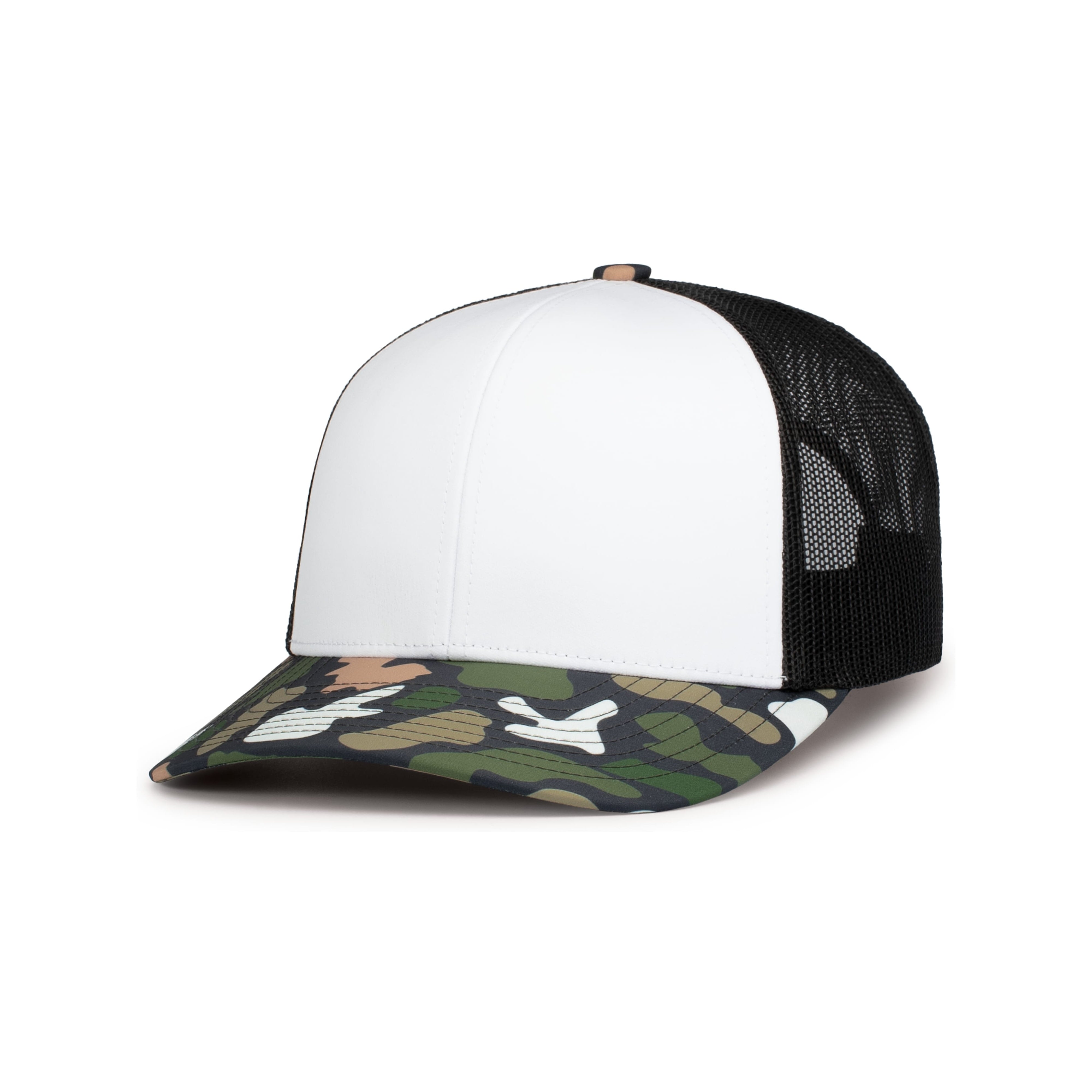 DUCK CAMO TRUCKER SNAPBACK CAP - OS - WHITE/LT CHARCOAL/BAYOU
