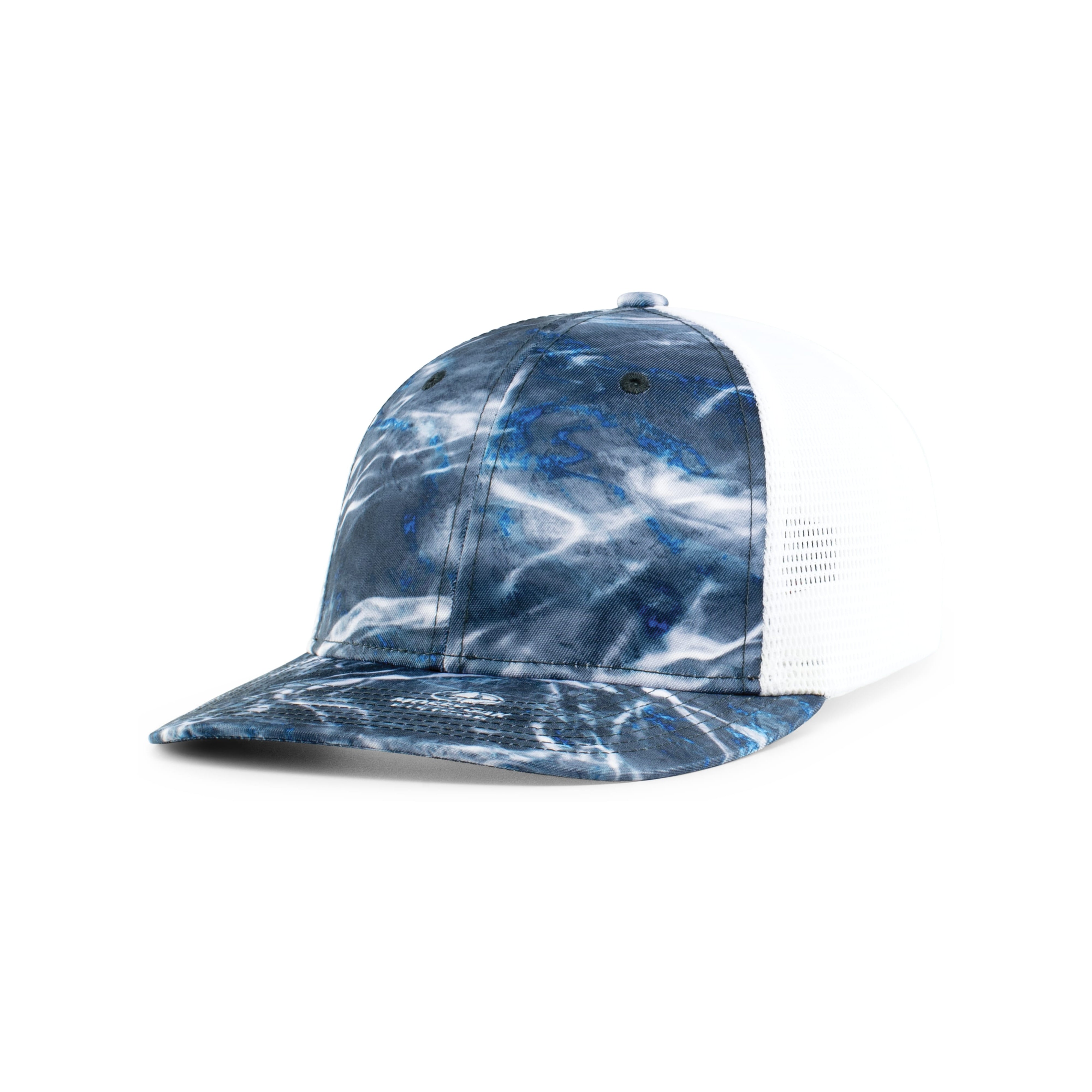 Mossy Oak�� Low-Profile Trucker PacFlex Cap - L/XL - ELEMENTS AGUA BLACKFIN/WHITE/ELEMENTS AGUA BLACKFIN