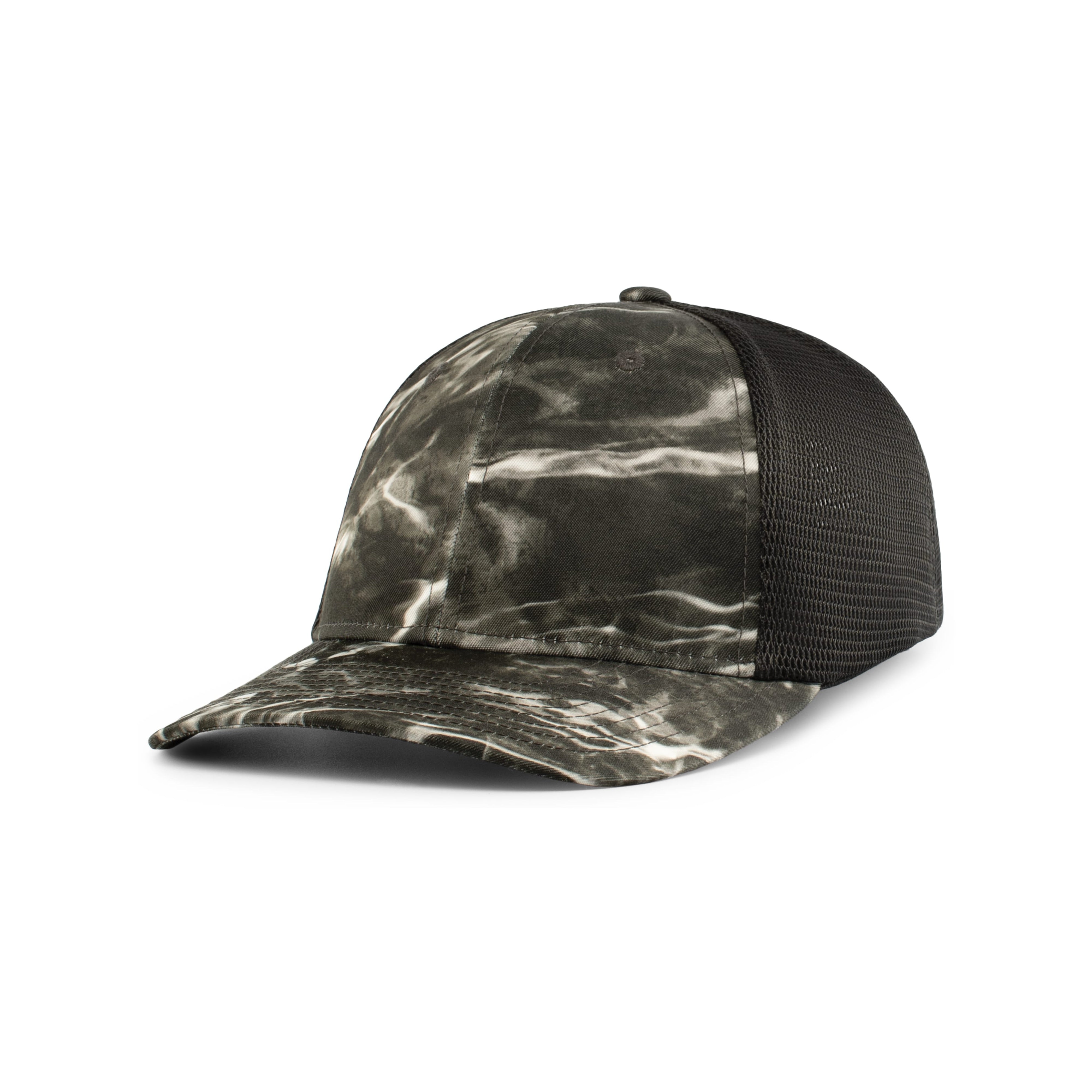 Mossy Oak�� Low-Profile Trucker PacFlex Cap - S/M - ELEMENTS AGUA BLACKTIP/BLACK/ELEMENTS AGUA BLACKTIP