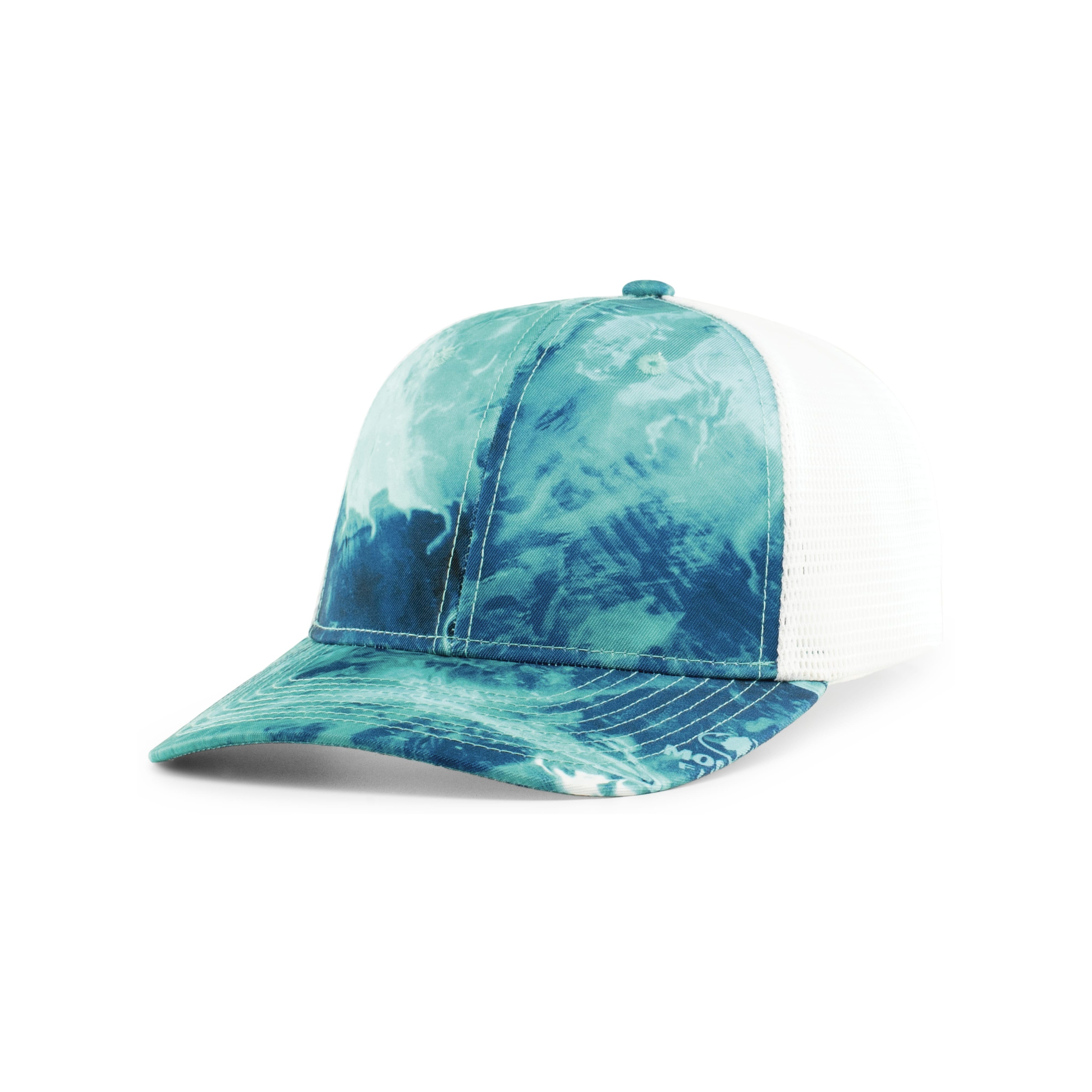 Mossy Oak�� Low-Profile Trucker PacFlex Cap - L/XL - WAKEFORM EQUATOR/WHITE/WAKEFORM EQUATOR
