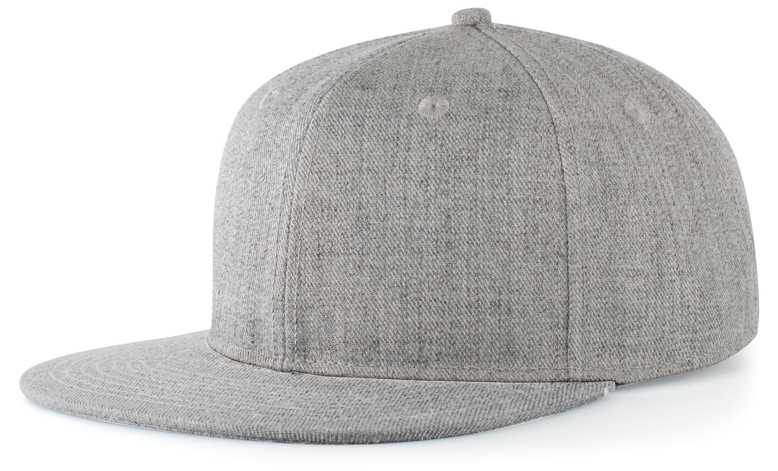 Wool Blend Heather Snapback Cap - OS - LIGHT HEATHER