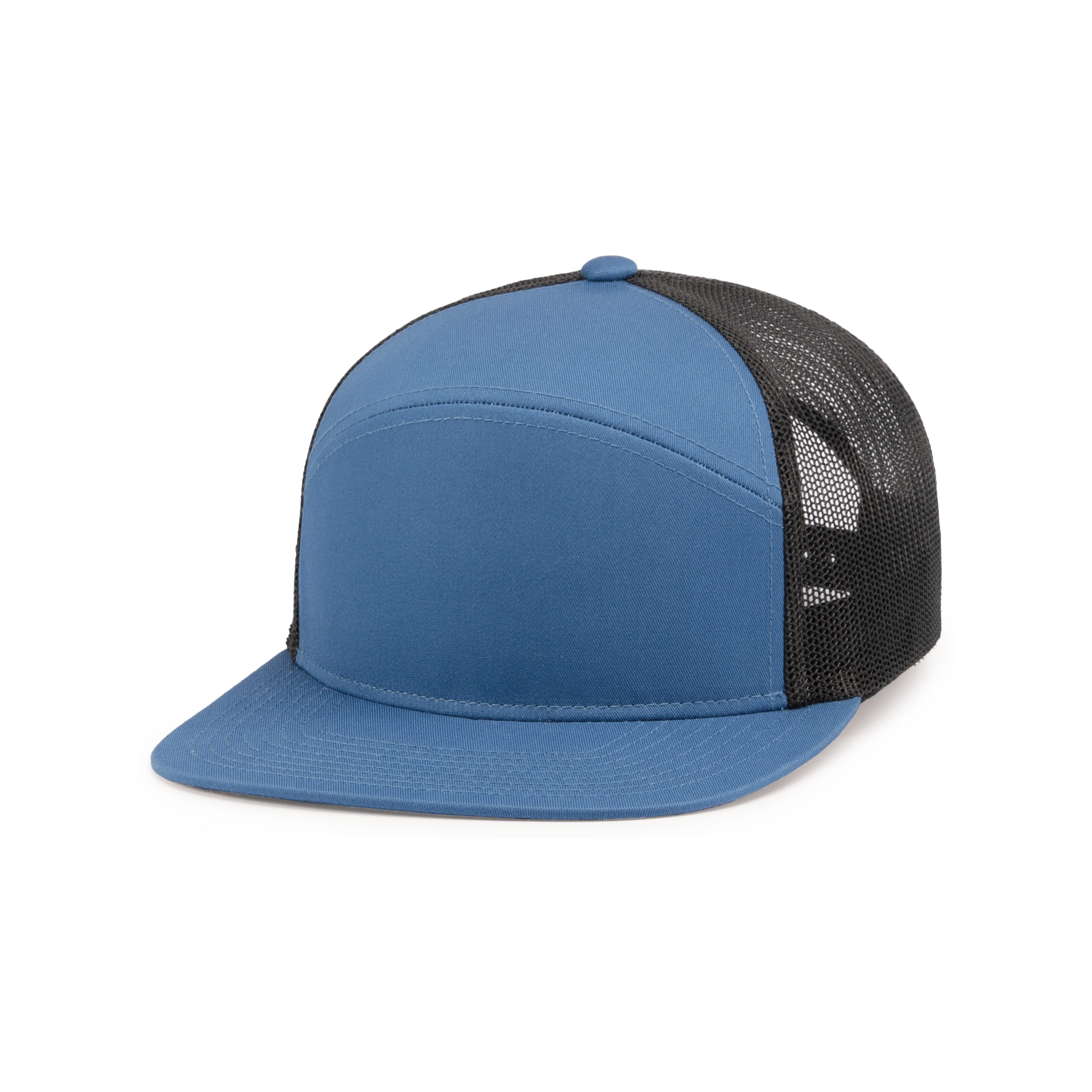 6-Panel Arch Trucker Snapback Cap - OS - OCEAN BLUE/LT CHARCOAL/OCEAN BLUE