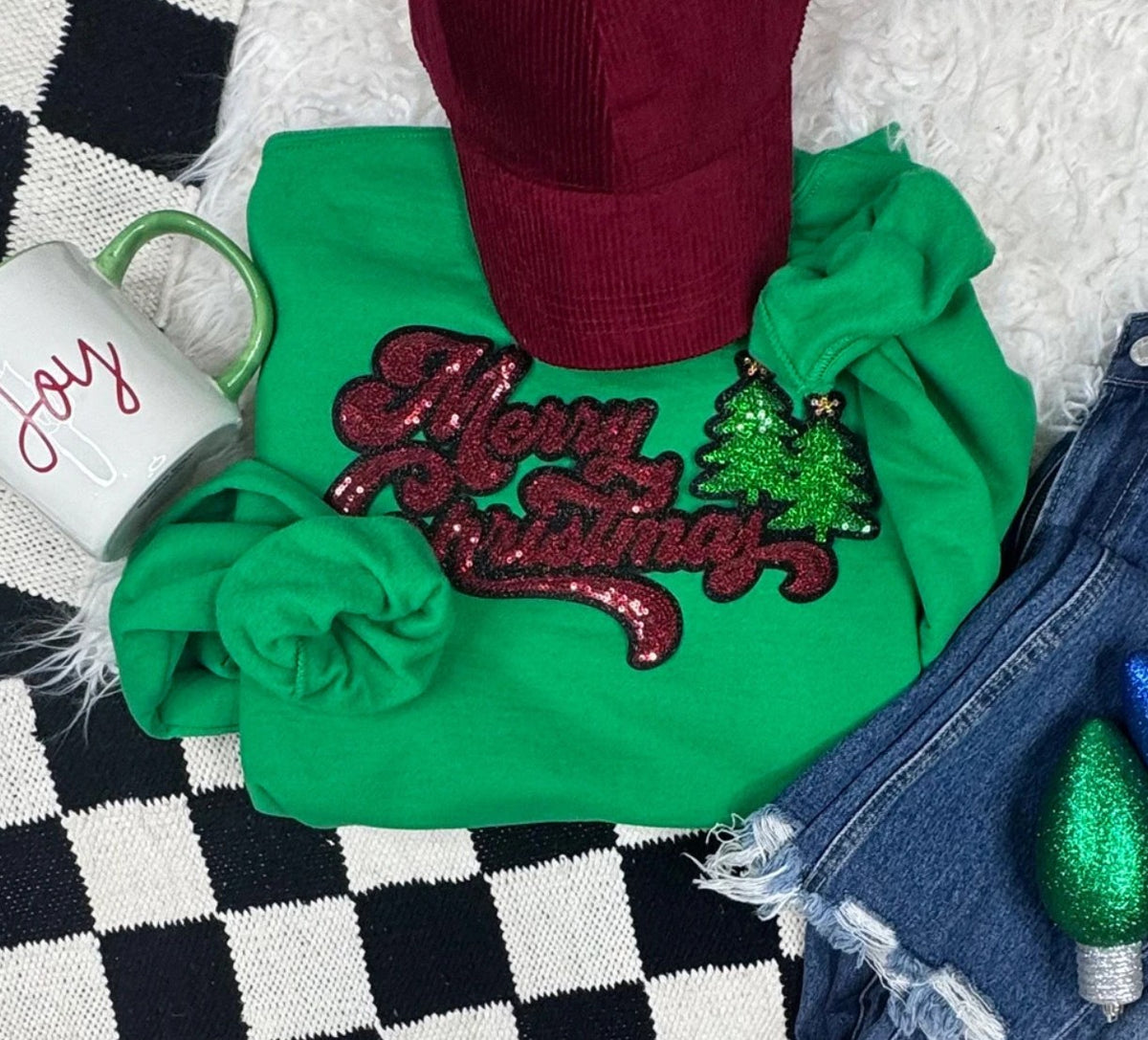 Merry Christmas Sequin Crewneck