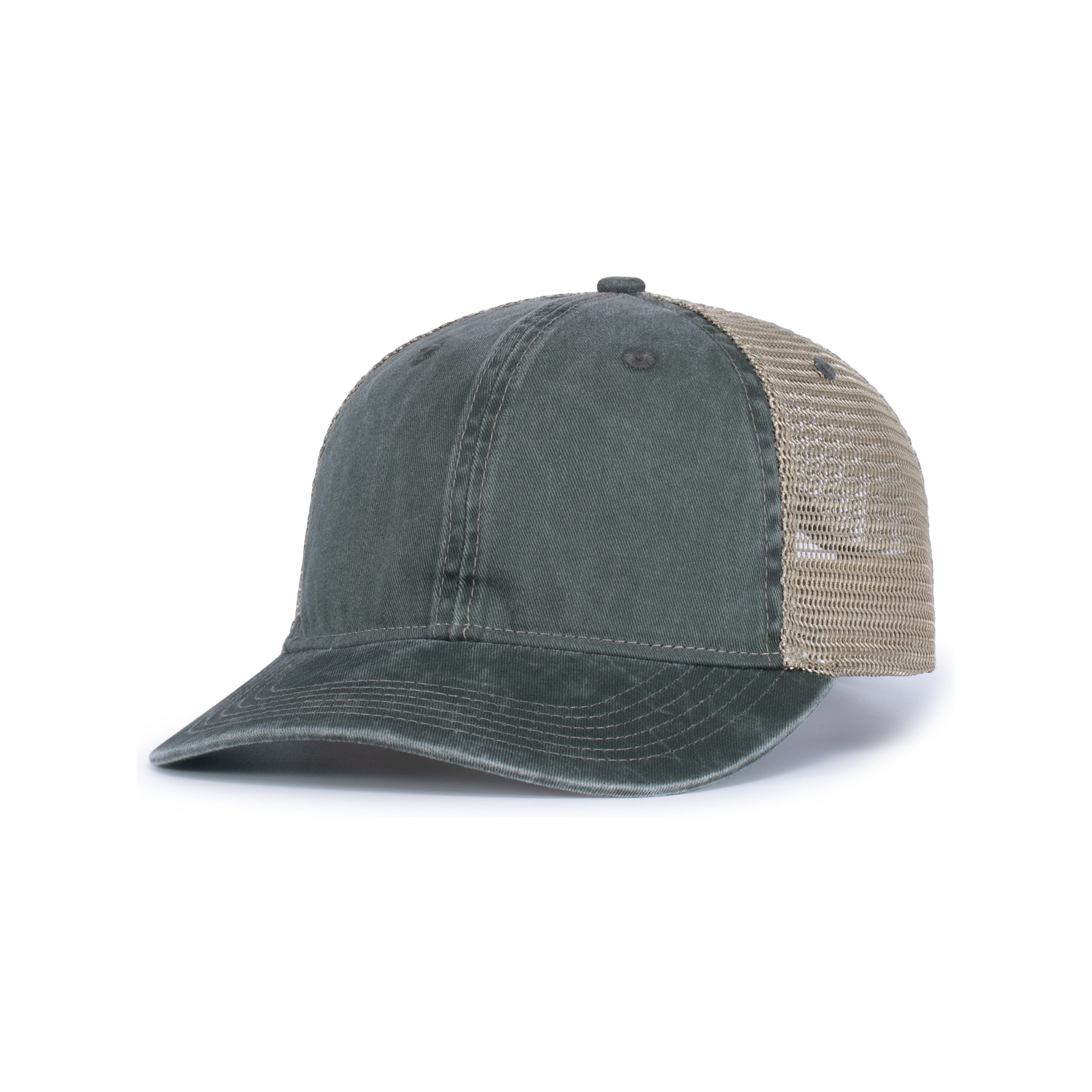 Vintage "Dirty" Trucker Snapback Cap - OS - DARK GREEN/TAN/DARK GREEN