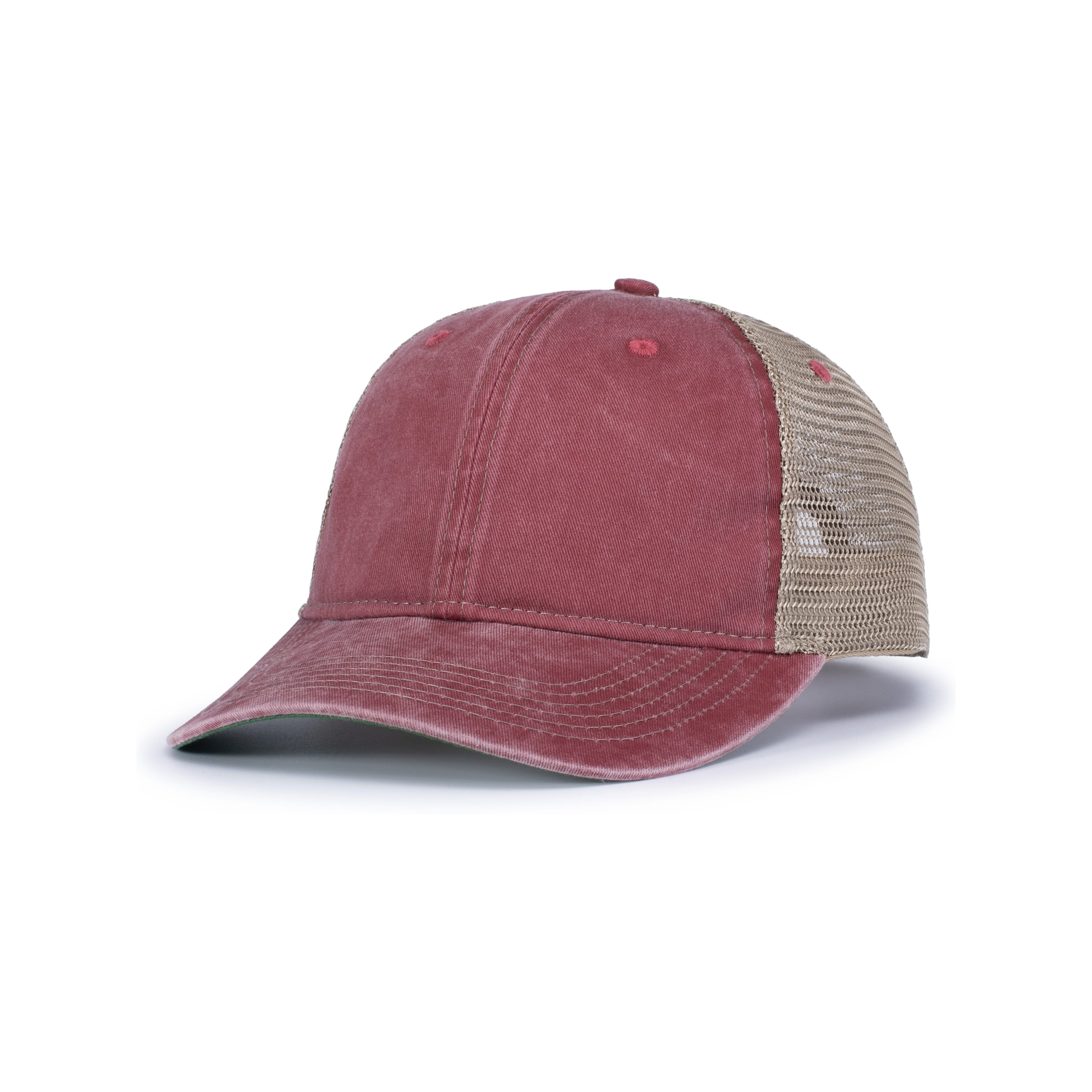 Vintage "Dirty" Trucker Snapback Cap - OS - RED/TAN/RED