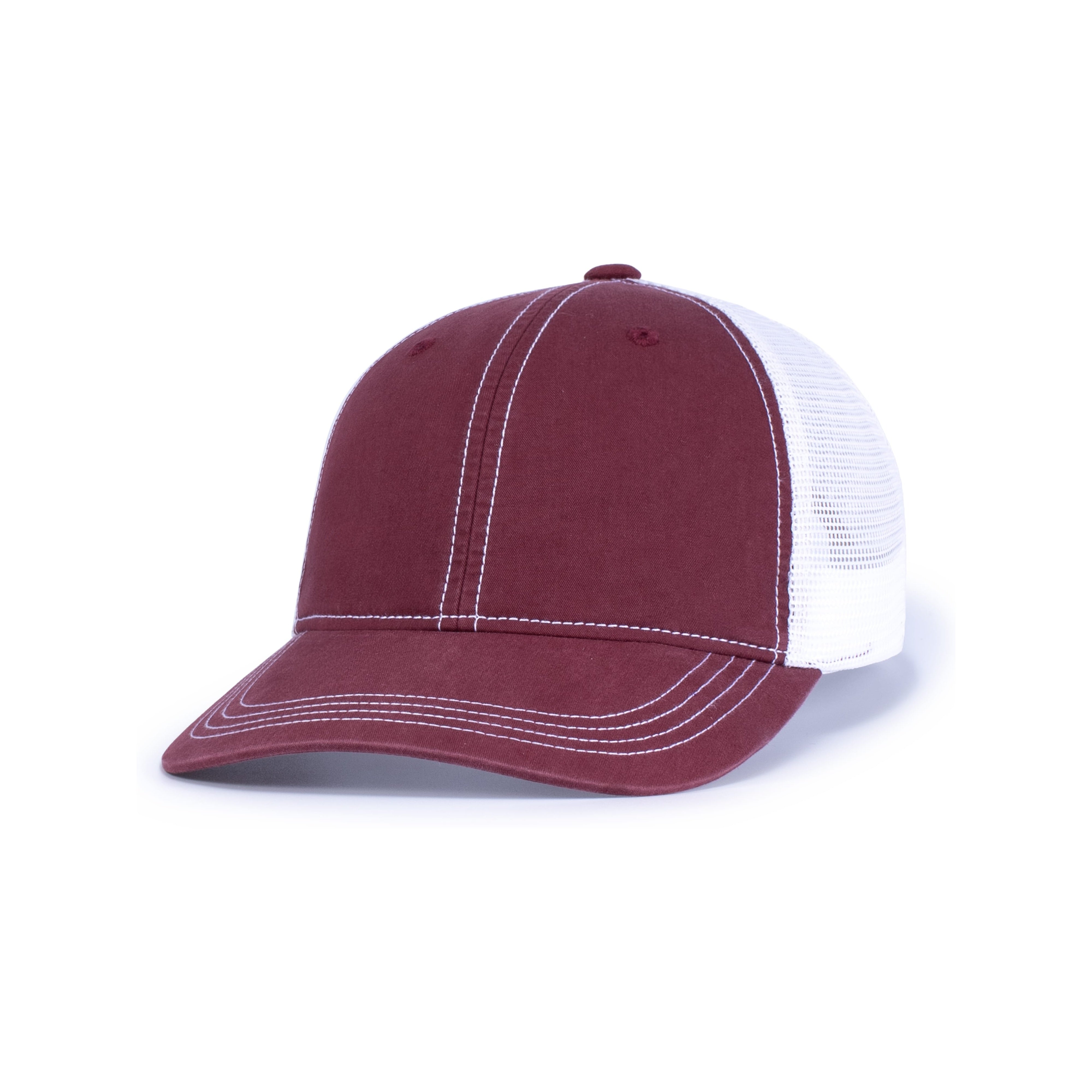 Vintage Trucker Snapback Cap - OS - MAROON/WHITE/MAROON