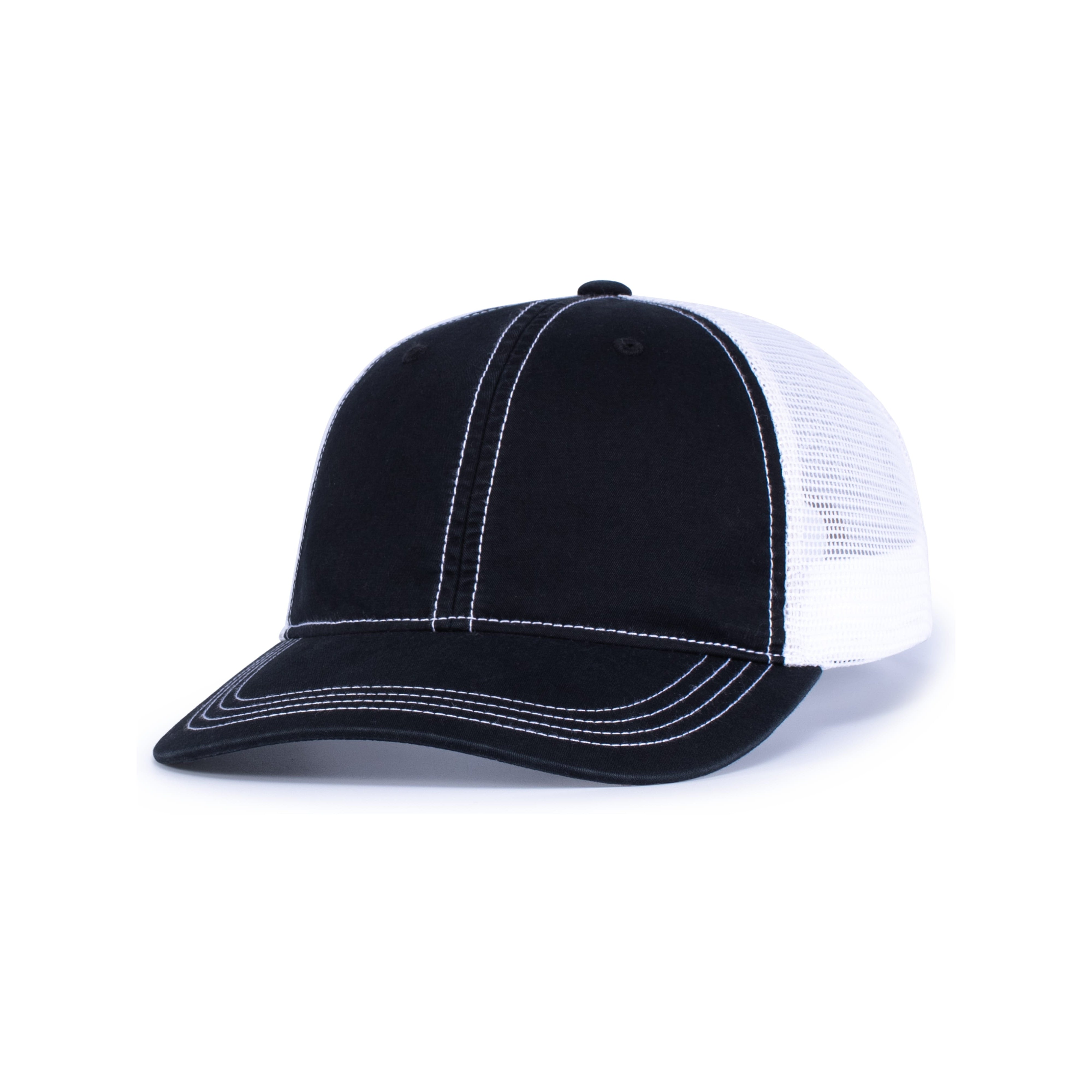 Vintage Trucker Snapback Cap - OS - BLACK/WHITE/BLACK